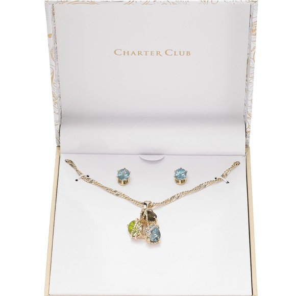 Pendant Necklace & Stud Earring Set - Picture 2 of 3